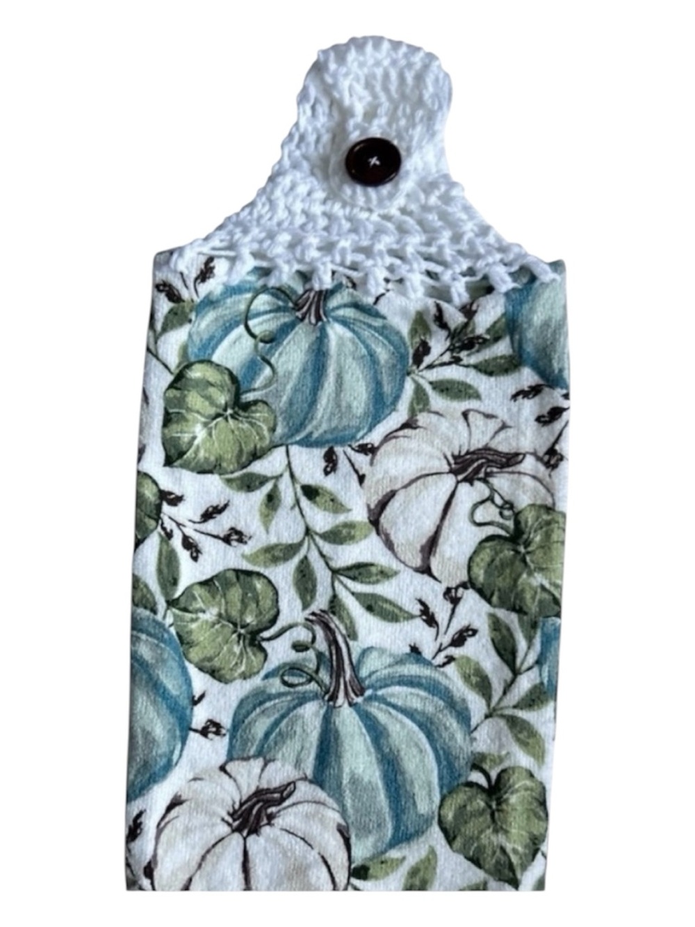 Hand Crafted Colorful Fall Pumpkins Crochet Top Hanging Kitchen Hand Towel
